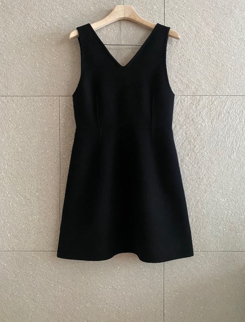 [SALE]Handmade Wool V-neck Layering Dress_Mini